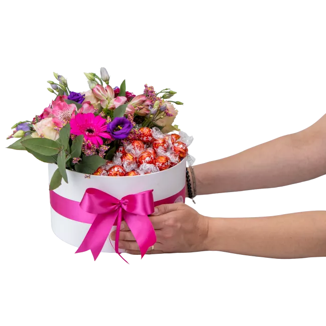 Květinový box s mixem čokolád